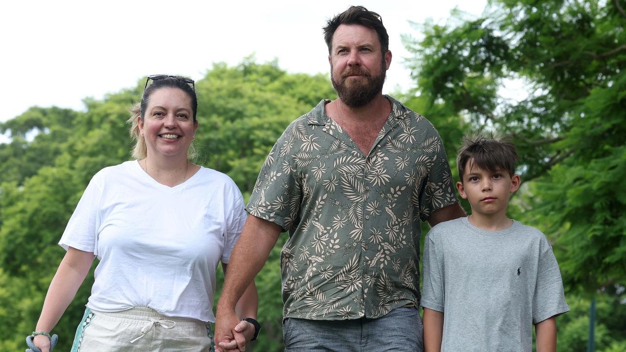 Homeowners Carl and Angelica Jocumsen with son Sam. Picture: Liam Kidston