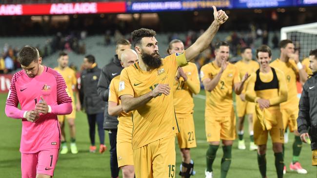 Mile Jedinak from Australia celebrates.