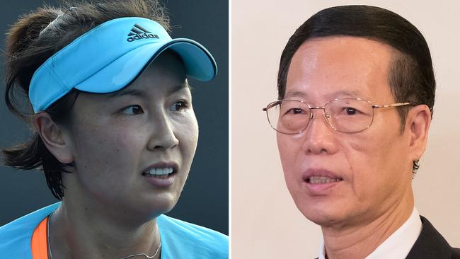 Peng Shuai of China and Chinese Vice Premier Zhang Gaoli.