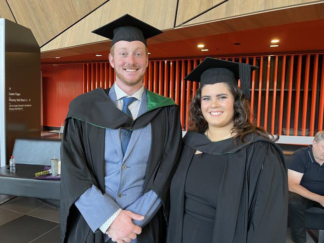 Corey Hogan and Monique Moran graduated from Australian Catholic University with a Bachelor of Arts and a Bachelor of Teaching. Photo: Himangi Singh.