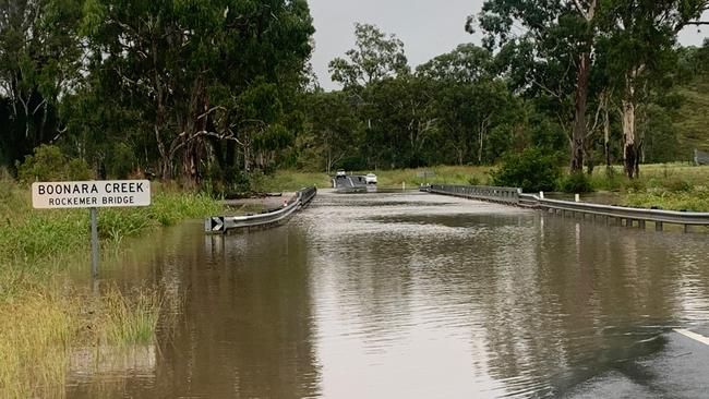 Roads have been damaged by the severe rainfall over the last day. Picture: Facebook