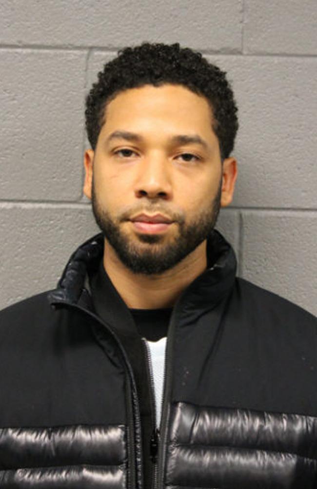 The actor poses for a booking photo after turning himself into the Chicago Police Department in February 2019. Picture: Chicago Police Department via Getty Images