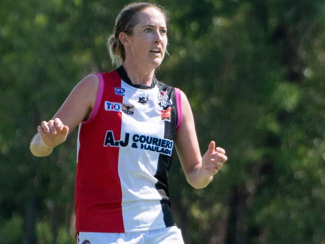 Southern Districts' Malory Nankervis has often turned defence into attack for the Crocs. Picture: Aaron Black / AFLNT Media