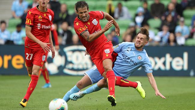 Veteran midfielder Vince Lia came in for Adelaide United as one of five changes for the Reds clash with Melbourne City. Picture: Robert Cianflone/Getty Images