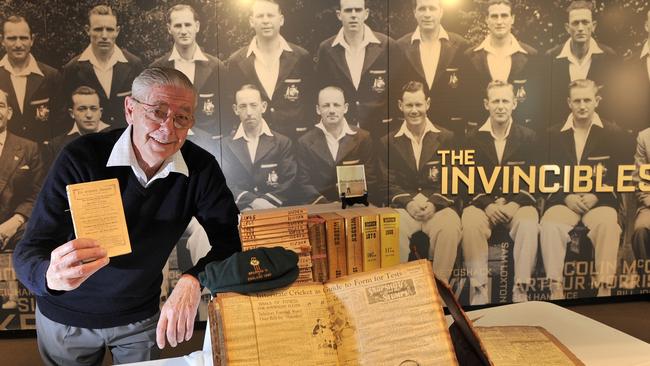 Noel Laming donated cricket memorabilia to the Bradman Museum in Bowral. It was left to him by a cricket umpire friend.