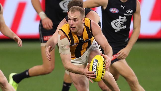 The Hawks rank low for winning contested ball despite the return of Tom Mitchell. Picture: Getty Images