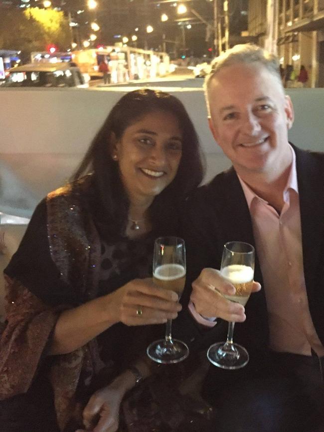 Channel Nine boss Hugh Marks and his estranged wife Gayle. Picture: Facebook