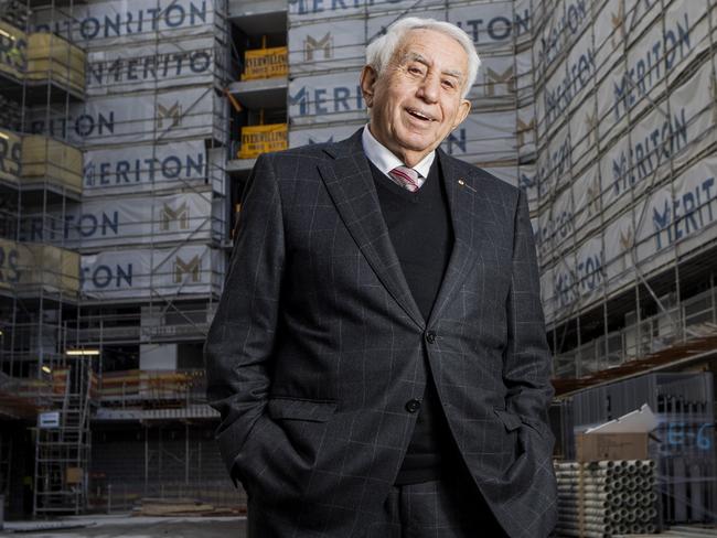 02/08/2017: Billionaire Harry Triguboff has dropped prices for his wave of new apartments 5 per cent over the last year in  the weakening market, but says this will still not be enough for first home buyers to break into Sydney where apartment prices are approaching $1 million. Photographed at his Mascot site on Wednesday. Hollie Adams/The Australian
