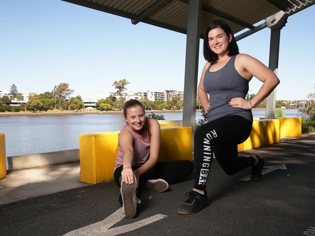 Charlotte Salmon and  Elora Ghea love to exercise.