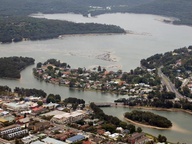 MP Rob Stokes warns the tick issue is a public health issue on the northern beaches. Aerial shot of Narrabeen Lake. Photo: Bob Barker.