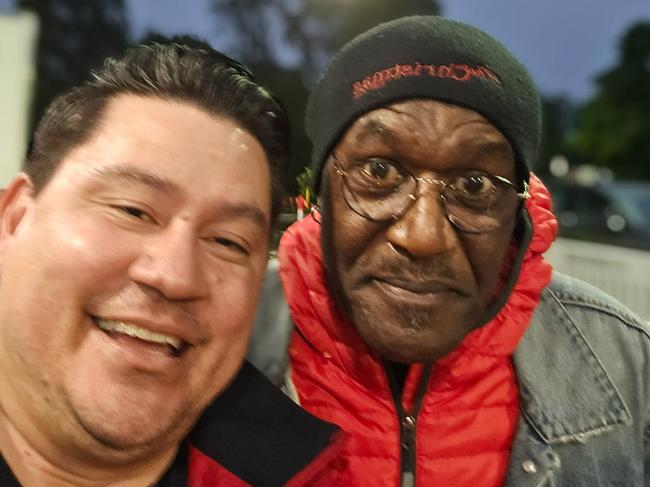 Actor Delroy Lindo (right) with Gold Coats lawyer Ron Behlau. Picture: Supplied