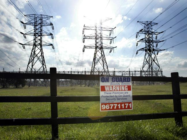 TransGrid of power lines leading to electricity sub-station at Eastern Creek in Sydney's west.