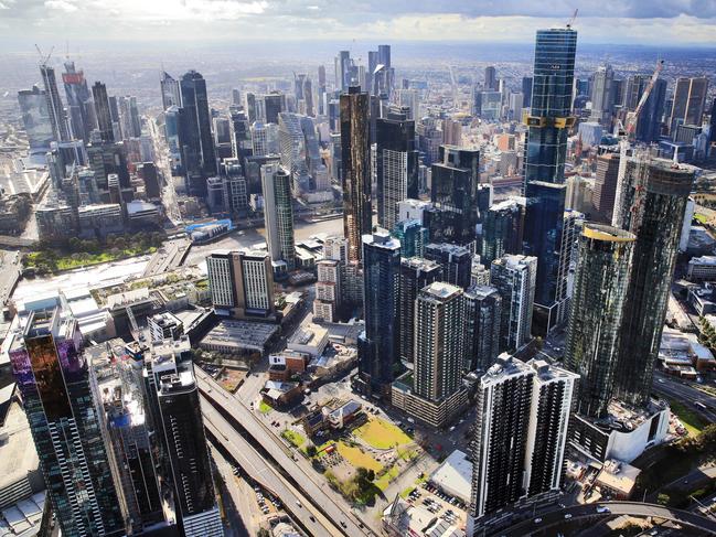 6/08/20  Generic aerial pic of Melbourne city from docklands facing north. Aaron Francis/The Australian