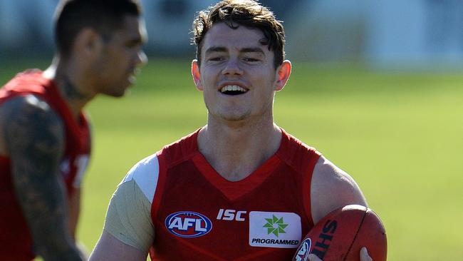 Lachie Neale at Fremantle training. Picture: Daniel Wilkins