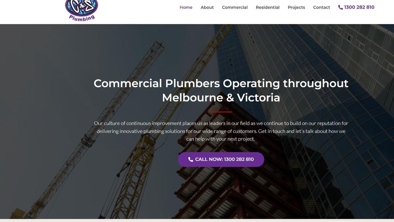 The C &amp; S Plumbing website remains live.