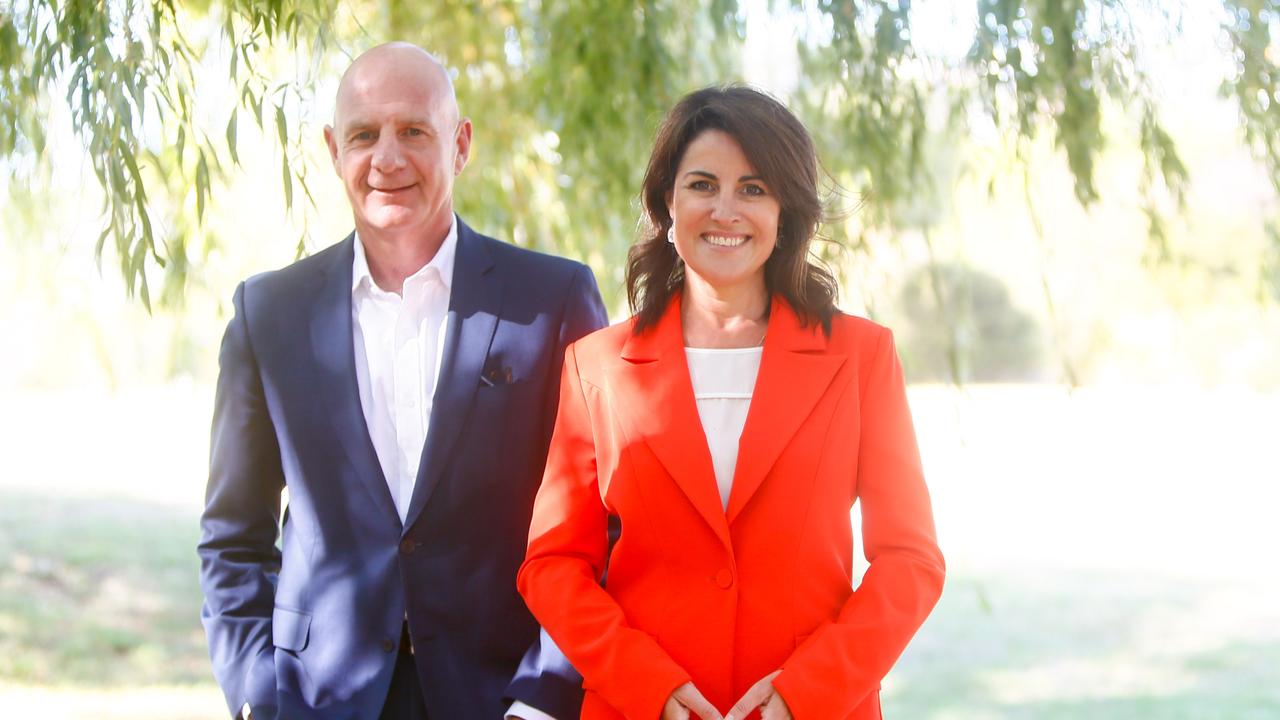 Premier Peter Gutwein and Liberal candidate for Rosevears Jo Palmer. Picture: PATRICK GEE