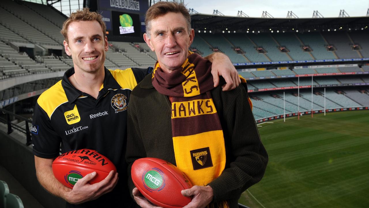 Shane Tuck with his father, Hawthorn great Michael Tuck.