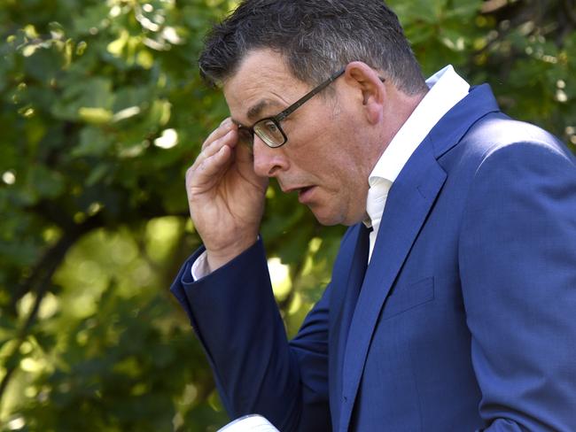 MELBOURNE, AUSTRALIA - NewsWire Photos JANUARY 19, 2022: Victorian Premier Daniel Andrews provides the daily Covid update to the media at Parliament House in Melbourne. Picture: NCA NewsWire / Andrew Henshaw