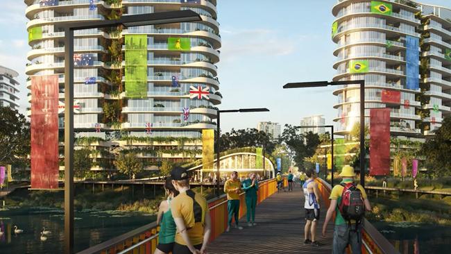 The proposed satellite Athletes Village for the 2032 Olympic Games at Collyer Quays in Robina.