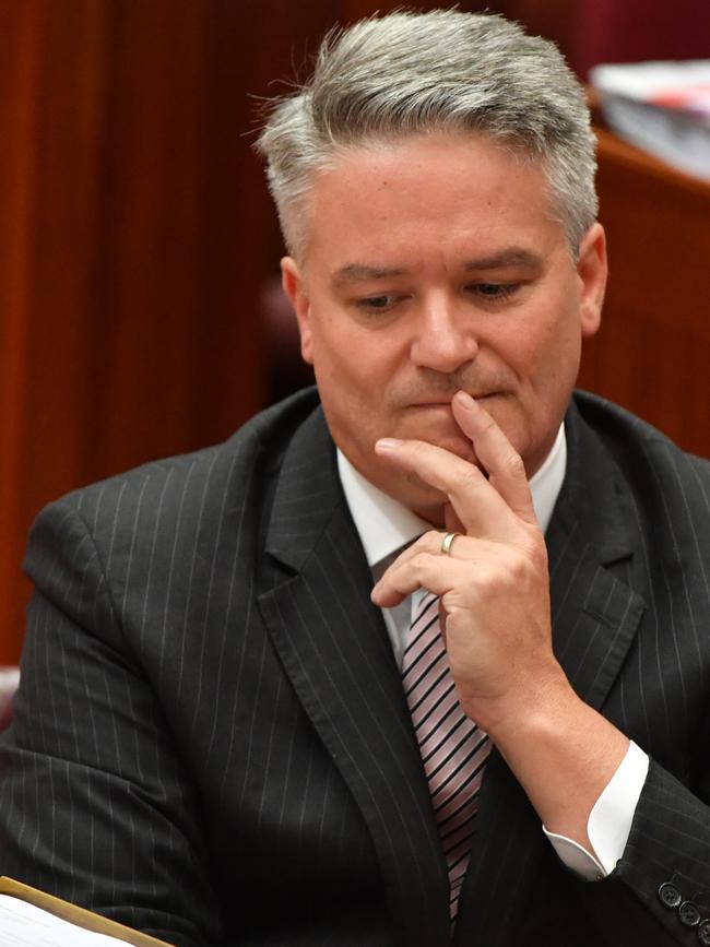 Minister for Finance Mathias Cormann met with the Treasurer on Tuesday night. Picture: AAP/Mick Tsikas