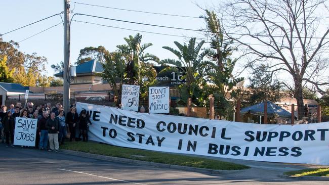 Supporters of Frankston's Beach 162 venue staged a protest in support of its expansion plans.