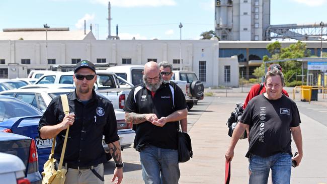 Union members leave a meeting at Nyrstar in Port Pirie late last year. Picture: Tom Huntley