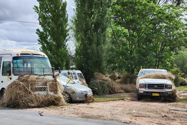Huge storms late Sunday caused a massive flash flood in the middle of the night in Eugowra, with houses washed off their foundations, and cars and other items strewn though the town. Picture: Chris Watson/Farmpix Photography