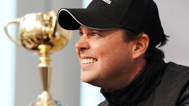 Trainer Charlie Fellowes is seen during the Melbourne Cup Parade. Picture: AAP Image/Michael Dodge