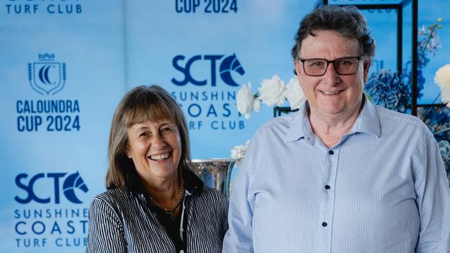 Melbourne Cup winning trainers John Symons and Sheila Laxon. Picture: Sunshine Coast Turf Club