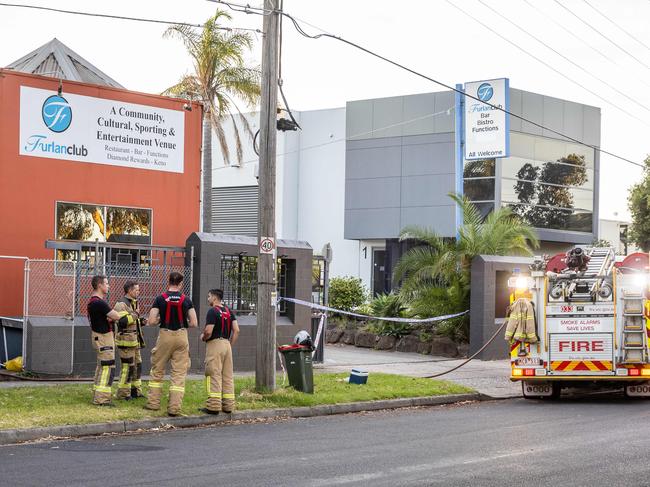 The Furlan Club was damaged in a fire police say was a targeted attack. Picture: Jake Nowakowski