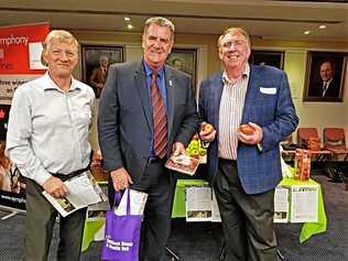 MOMENTUM: Stanthorpe Community Reference Panel treasurer Steve Tremellen, Minister for Agriculture Mark Furner and Chair of the Emu Swamp Dam Sub-Committee for the Chamber of Commerce, Stephen Tancred. Picture: Contributed