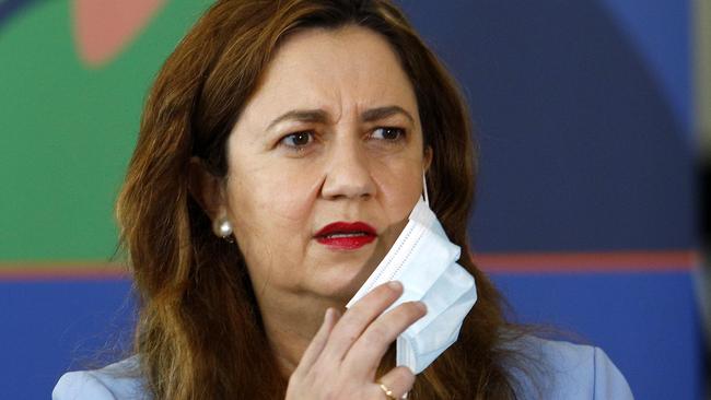 BRISBANE, AUSTRALIA - NewsWire Photos JANUARY 10, 2022: Queensland Premier Annastacia Palaszczuk during a press conference in Brisbane. Picture: NCA NewsWire/Tertius Pickard