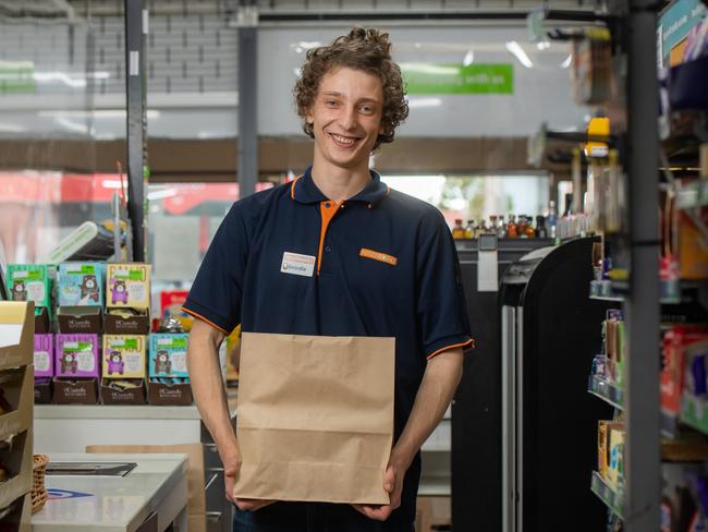 Geordie Wellington, a retail assistant at Foodworks Elwood, said while some customers were understanding about stock levels, others weren’t. Picture: Jason Edwards