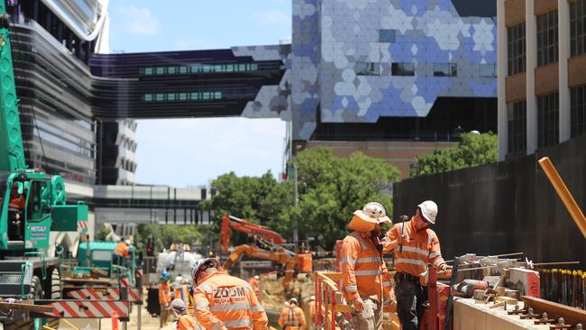 Metro Tunnel construction site at Parkville.