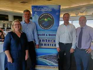 Northern NSW Local Health District (NNLHD) board member Carolyn Byrne, Kingscliff Chamber of Commerce president and NNLHD deputy chair Mark Humphries, Health Infrastructure Director Peter Lawless and NNLHD community engagement manager Jed May. Picture: Rick Koenig