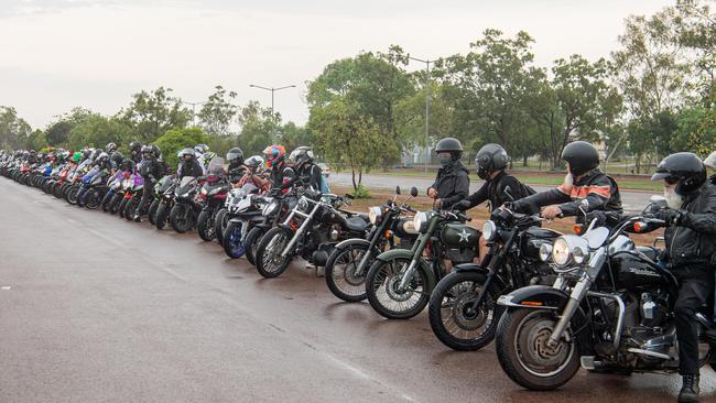 Darwin's motorbike community at the NT Motorcycle Centre to raise money and awareness for the Salvation Army's annual Christmas Toy Ride. Picture: Pema Tamang Pakhrin