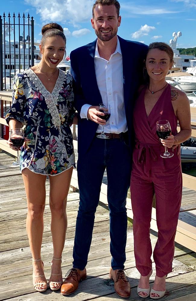 Lo, 30, and Mike Taylor, from Denver, Colorado, (left and centre) became a throuple after a one-night threesome with their now girlfriend, Jess Woodstock, 31, (right). Picture: Mercury Press/Caters News