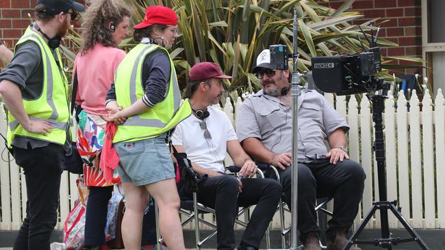 Producers Shaun Grant and Nick Batzias, who are filming in Geelong. Picture: Peter Ristevski