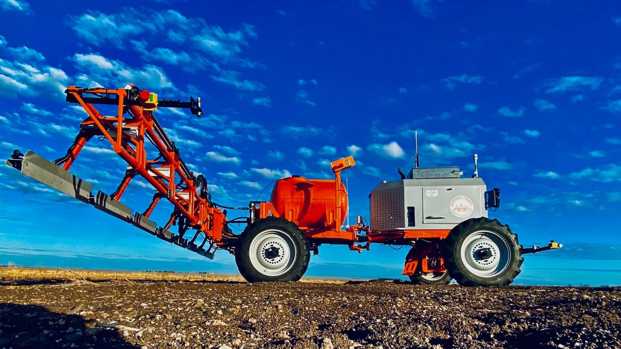 Driverless SwarmFarm Robotics machinery.