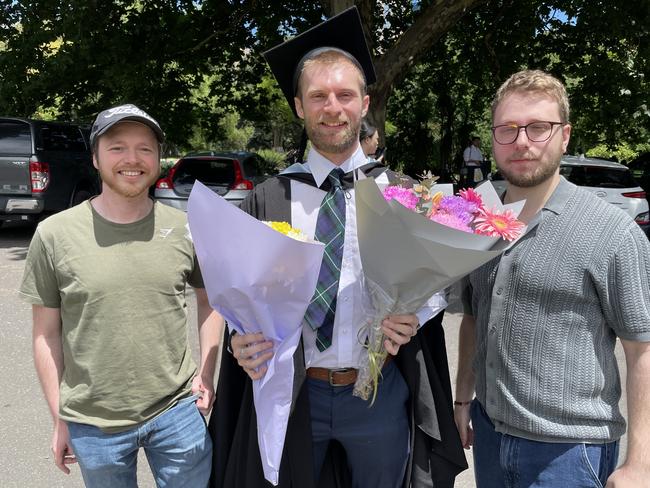 Andrew Winn graduates with a Master of Management Finance at the 2024 University of Melbourne graduations. Picture: Himangi Singh