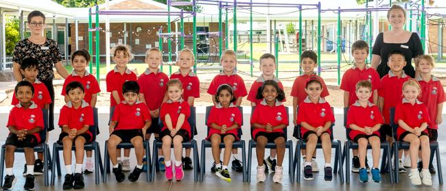 Whitsunday Anglican School Prep B Back Row: Mel Wendler (Teacher Aide), Gimath Attanayake, Adabb Wander, Aikaterina Kertesz, Kodi Dettmann, Patrick Buchanan, Sacha Sawtell, Alexander Kummerfeld, Isaiah Pritchard, Harry Bullock, Aaron Yun, Lucia Doig, Miss Ebony Bills (Teacher) Front Row: Ashmith Das, Ved Patel, Jayrit Singh, Rebecca Lewis, Minugi Yehansa, Amanda Piyathilaka, Celine Salehi, Elliot Brown, Daisy Halls Picture: Michaela Harlow