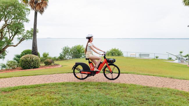 Veruschka Warde enjoys a Darwin eBike, set to be launched next month. Picture: Supplied