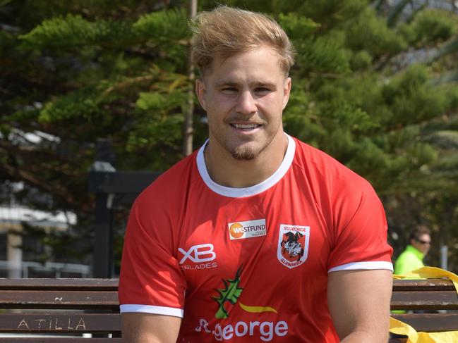 St George Illawarra Dragons player, Jack de Belin at the recovery and media session, Nth Beach Wollongong Tuesday, September 11, 2018.(NEWS CORP/Simon Bullard).