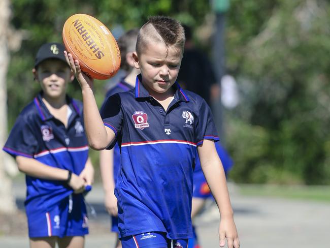Max Swan (9) before the Gold Coast Swans take on the Sydney Swans at People First Stadium, Carrara. Picture: Glen Campbell