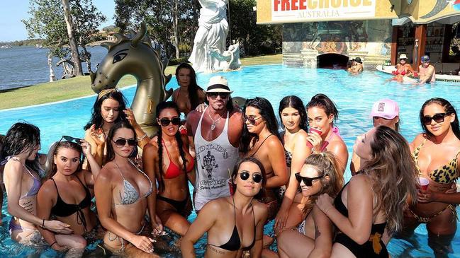 Travers Beynon at one of his Candy Shop Mansion pool parties. Picture: Instagram