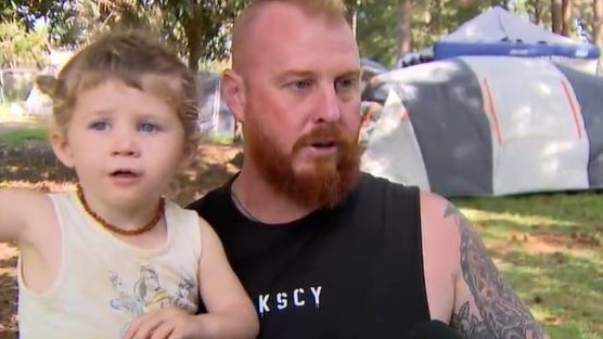 One of the couple’s daughters can’t be enrolled in school next year because they don’t have a permanent address. Picture: Channel 9