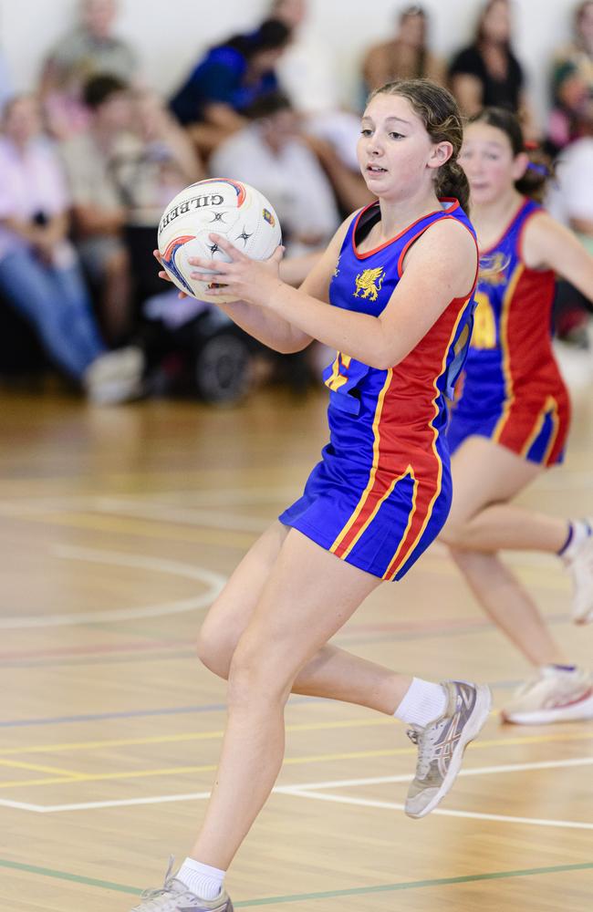 Sophie Nunn of Downlands in the Laura Geitz Cup netball carnival at The Glennie School, Sunday, March 16, 2025. Picture: Kevin Farmer