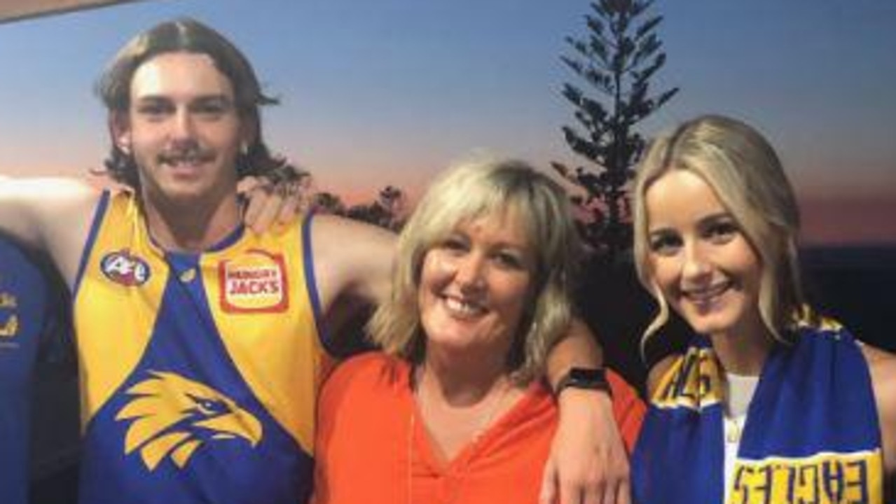 Rhett Bazzo (L) and sister Kameron (R) have lost their mother Kylie (C) just over seven years since the death of their father Steve.