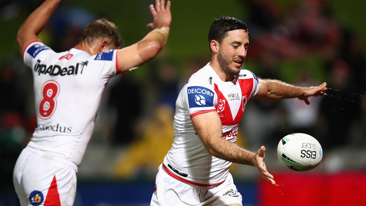 Ben Hunt scored the first two tries for the Dragons against Manly. Picture: Jason McCawley/Getty Images