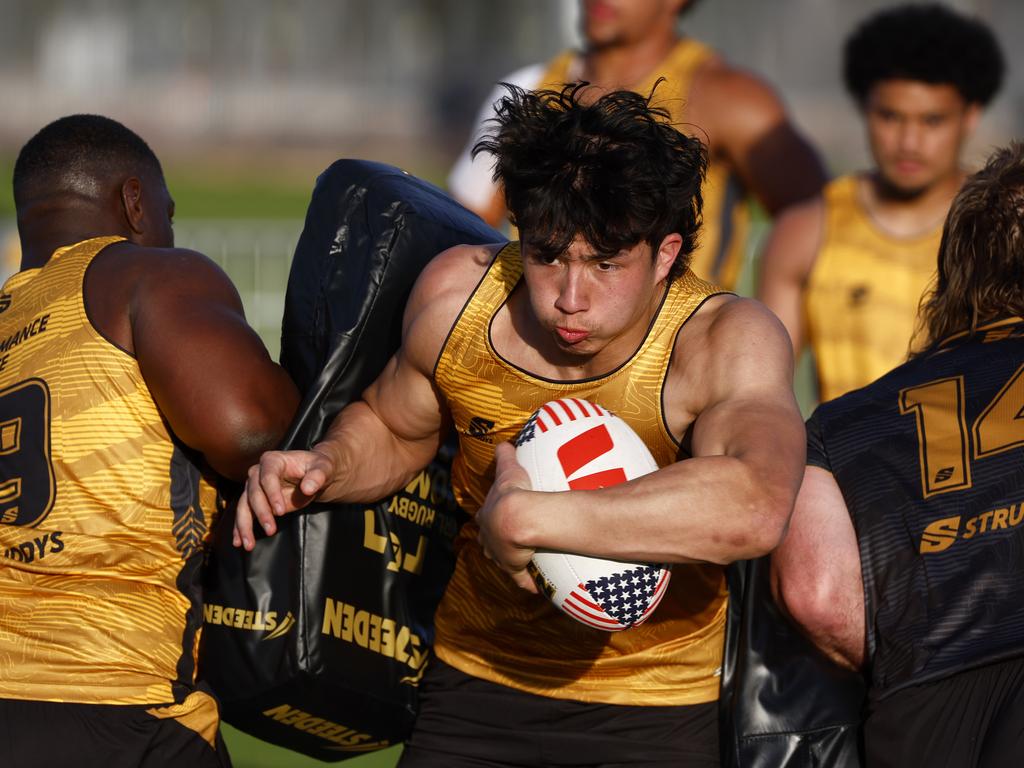 Multiple NRL clubs have expressed an interest in signing Canadian Marcus D’Acre, after an impressive showing at the NRL Combine in Las Vegas. Picture: Jonathan Ng